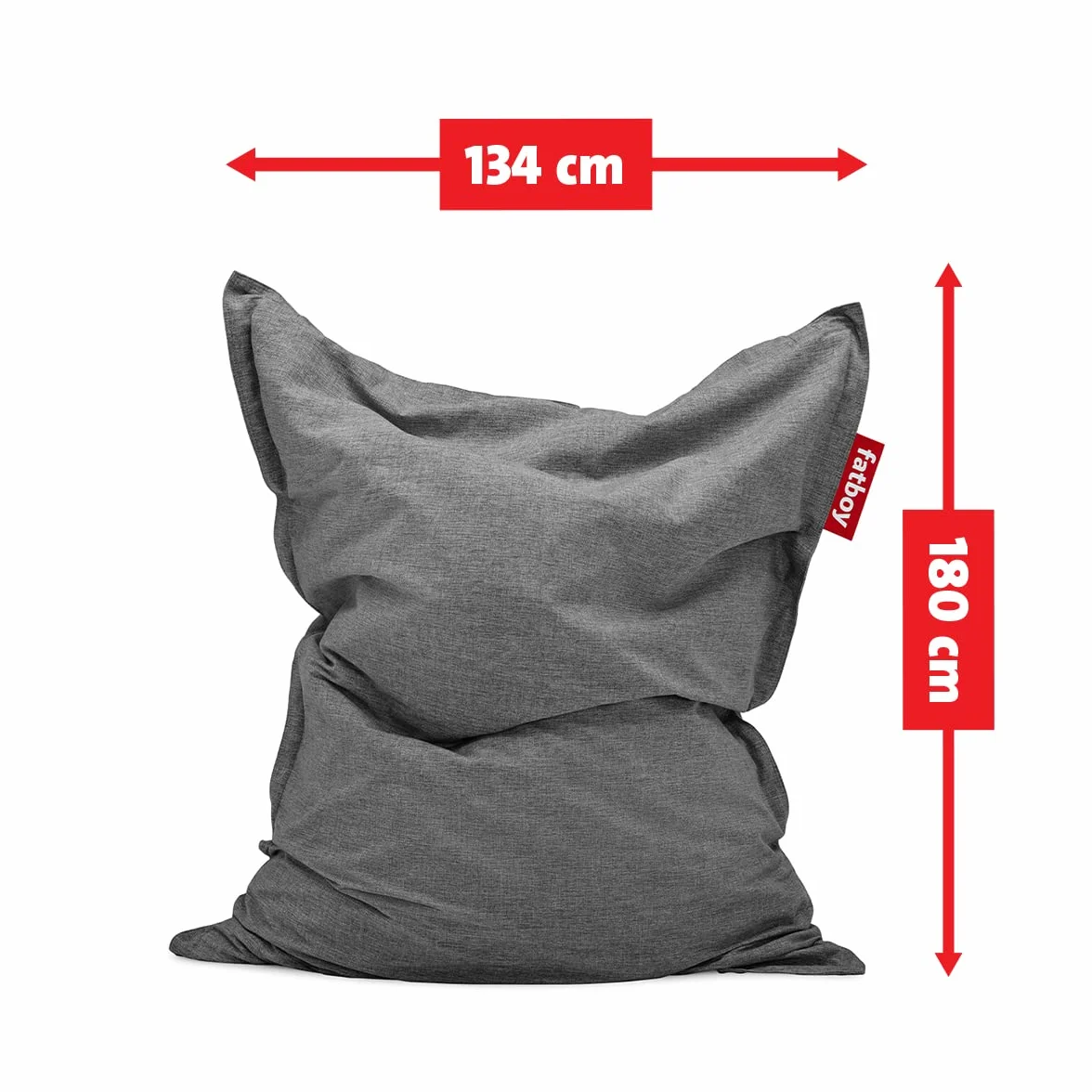 Fatboy® The Original - Pouf per esterni, 180 x 140 cm, motivo: Bean Bag/Cuscino/Poltrona XXL, Classica per esterni, colore: Grigio Roccia