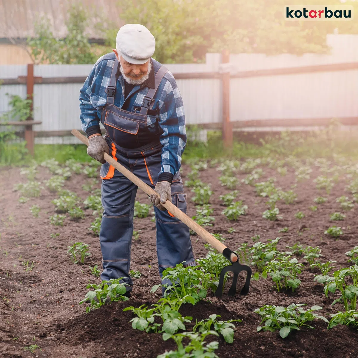 KOTARBAU® Forca a 3 Denti per Scavare Patate con Manico in Legno 90 cm Forchetta da Giardino Strumenti Manuali Attrezzi Accessori da Giardino