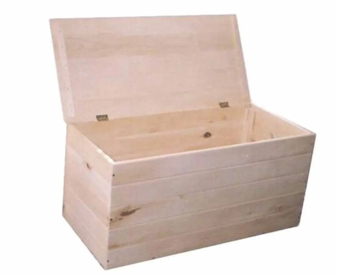 Cassapanca baule legno di pino giardino esterno cm 73x35x33 h