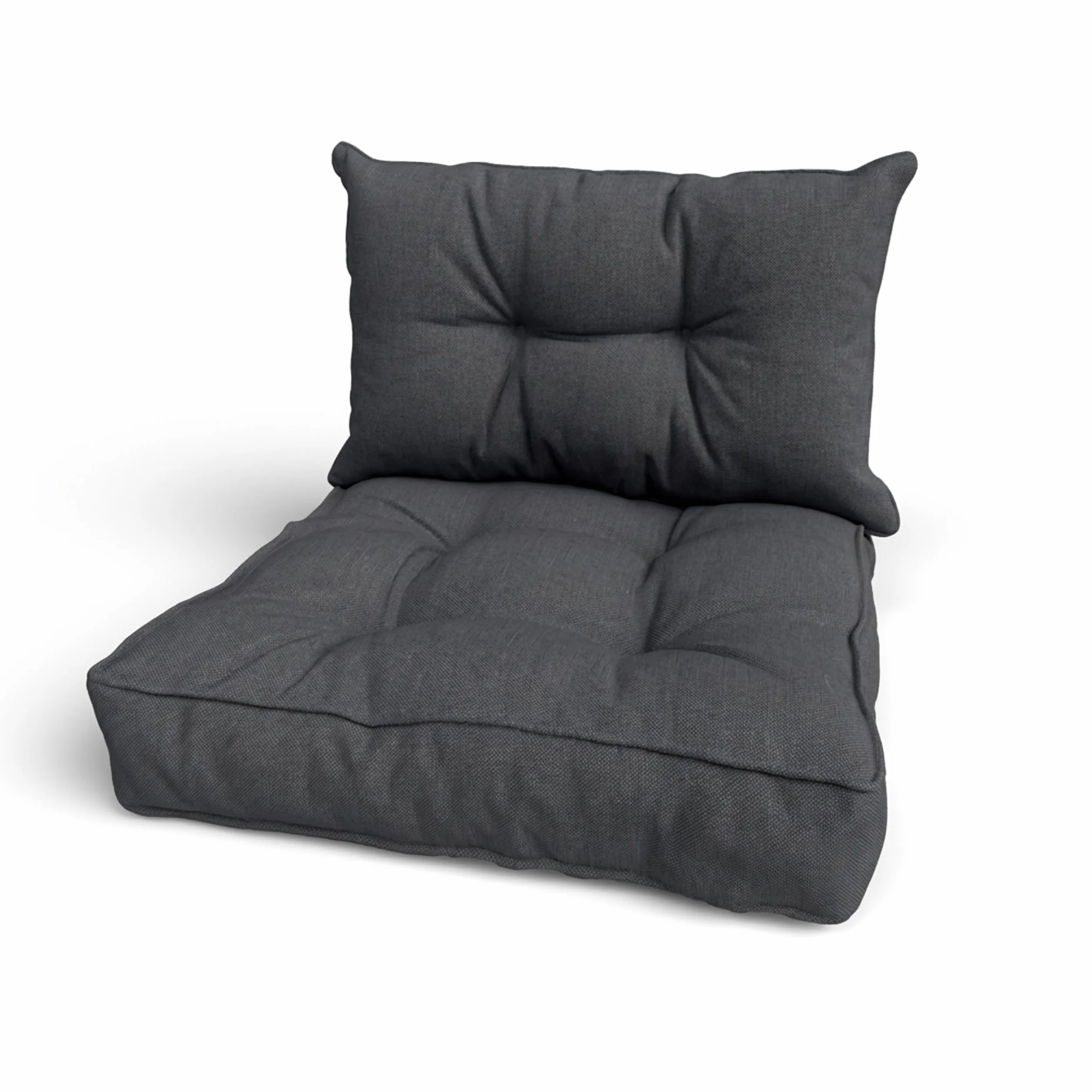POKAR Set 2 Cuscini per Sedia da Esterno: Seduta 70x70x10 + Schienale 70x40x10 | Impermeabile e Idrorepellente | Cuscini per Divano, Sedie in Rattan e Arredamento da Giardino | Made in EU | Antracite