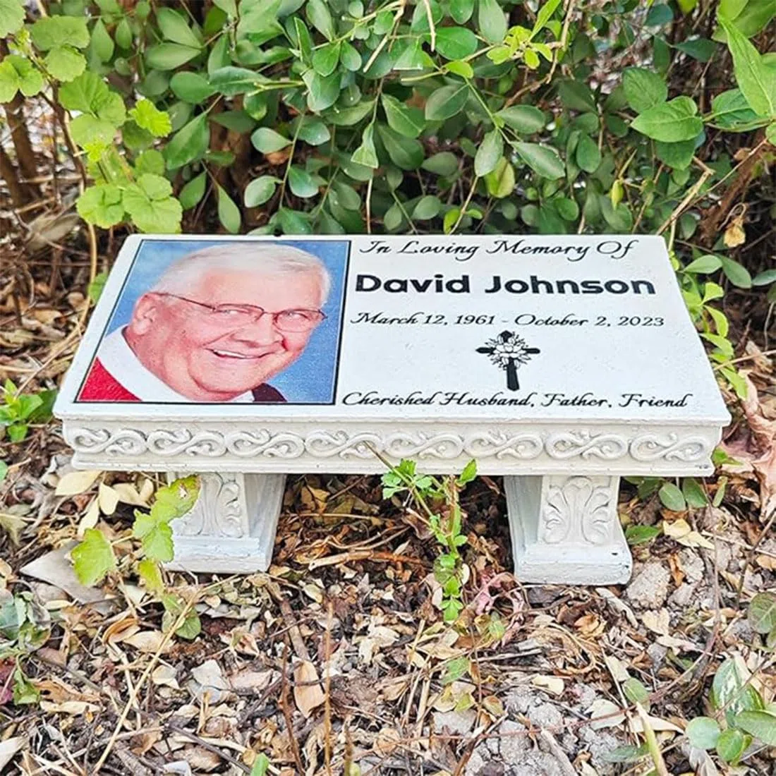 Personalizzato Human Memorial Bench Pietre con Photo Garden Stone Memorial Bench Placche per All'aperto Regali per Qualcuno che ha perso una persona amata o Pet Dog Cat