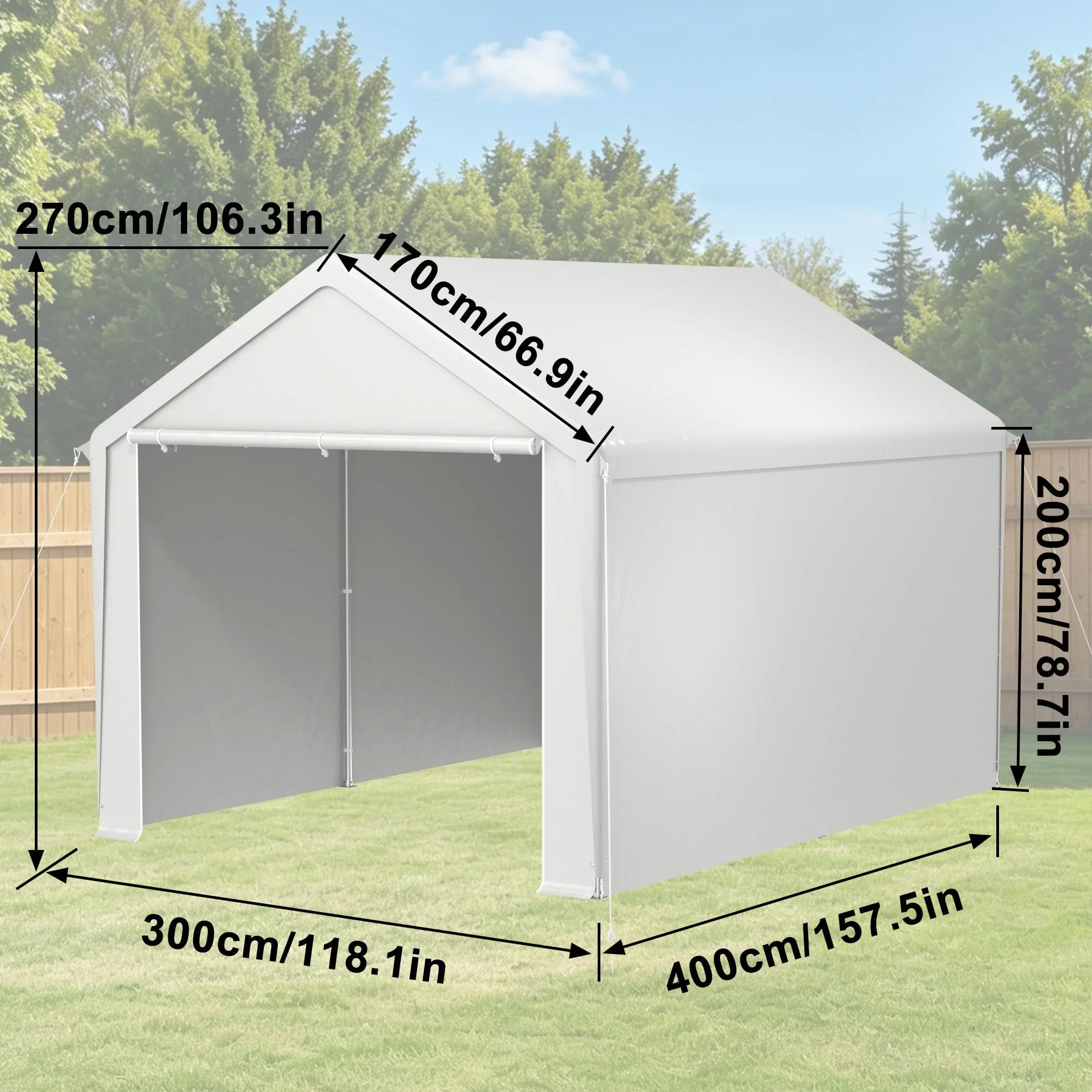Tenda da magazzino ACXIN 3x4 m impermeabile telo in acciaio e PE per giardino attrezzi auto