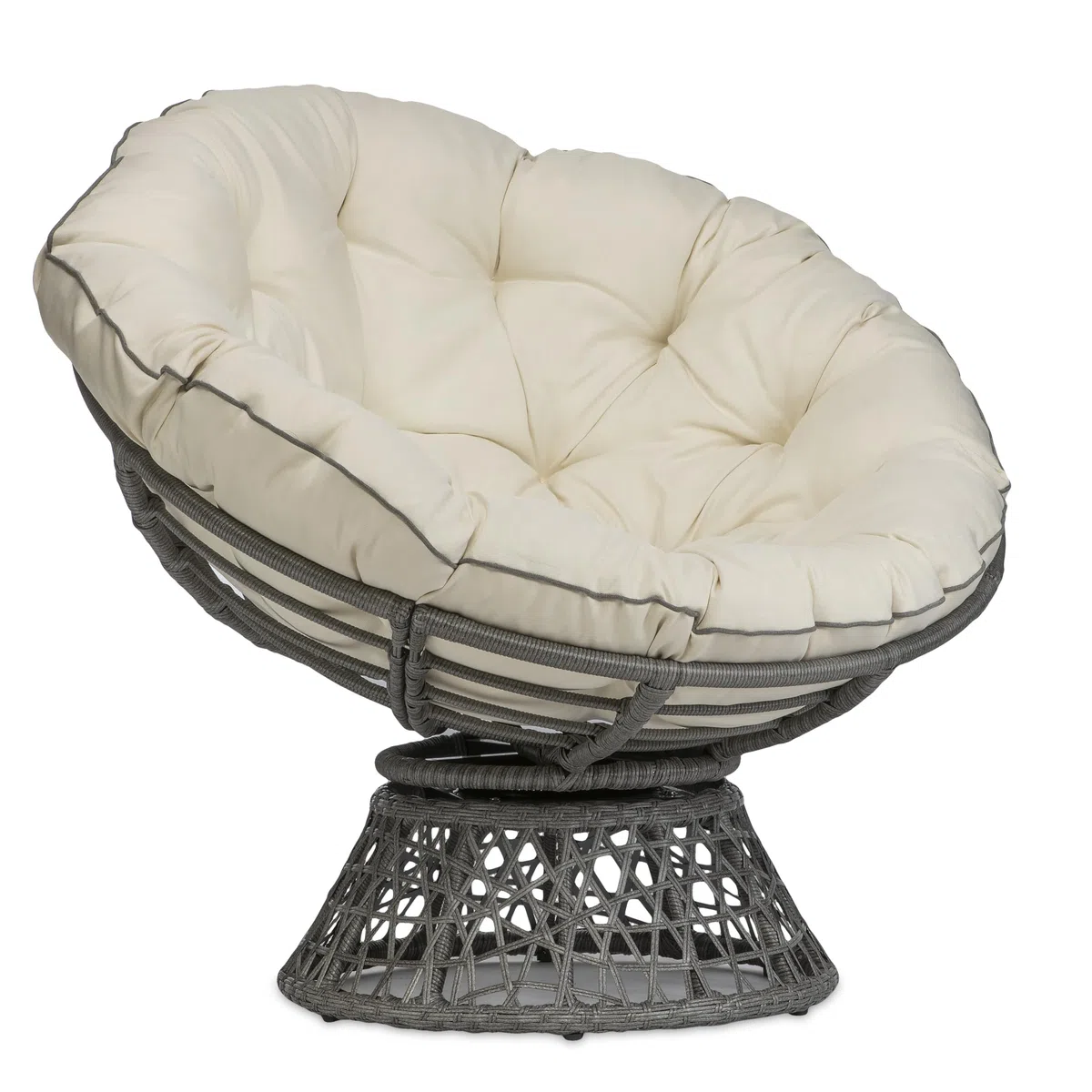 Cuscino Papasan Rotondo Ø 120 cm Impermeabile Resistente UV per Poltrona Rattan e Sedia Sospesa