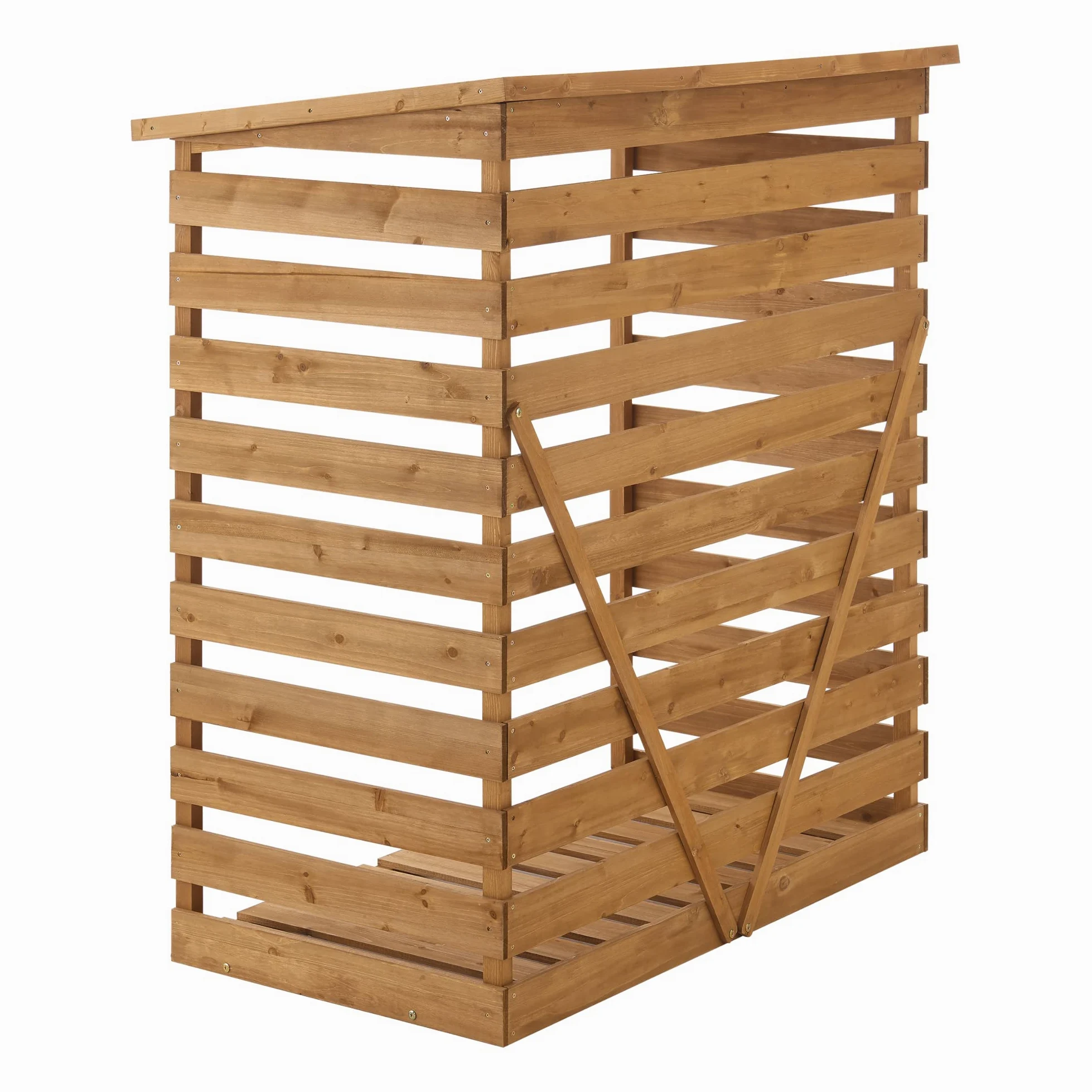 Legnaia da Esterno Abete con Tetto in Bitume Deposito Coperto per Legna da Ardere 123 x 116 x 64 cm