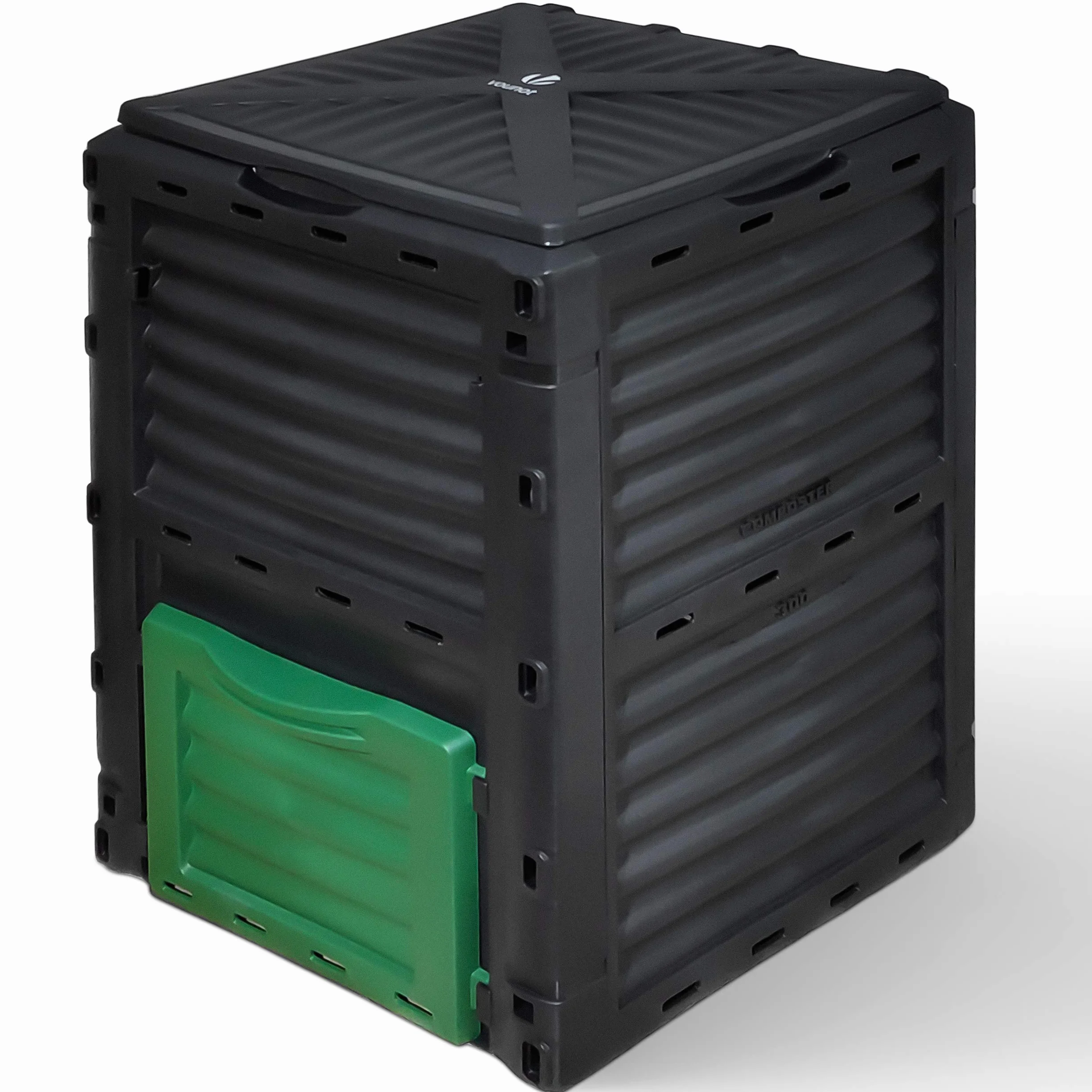 VOUNOT Compostiera da Giardino 300L Composter da Esterno Nero e Verde