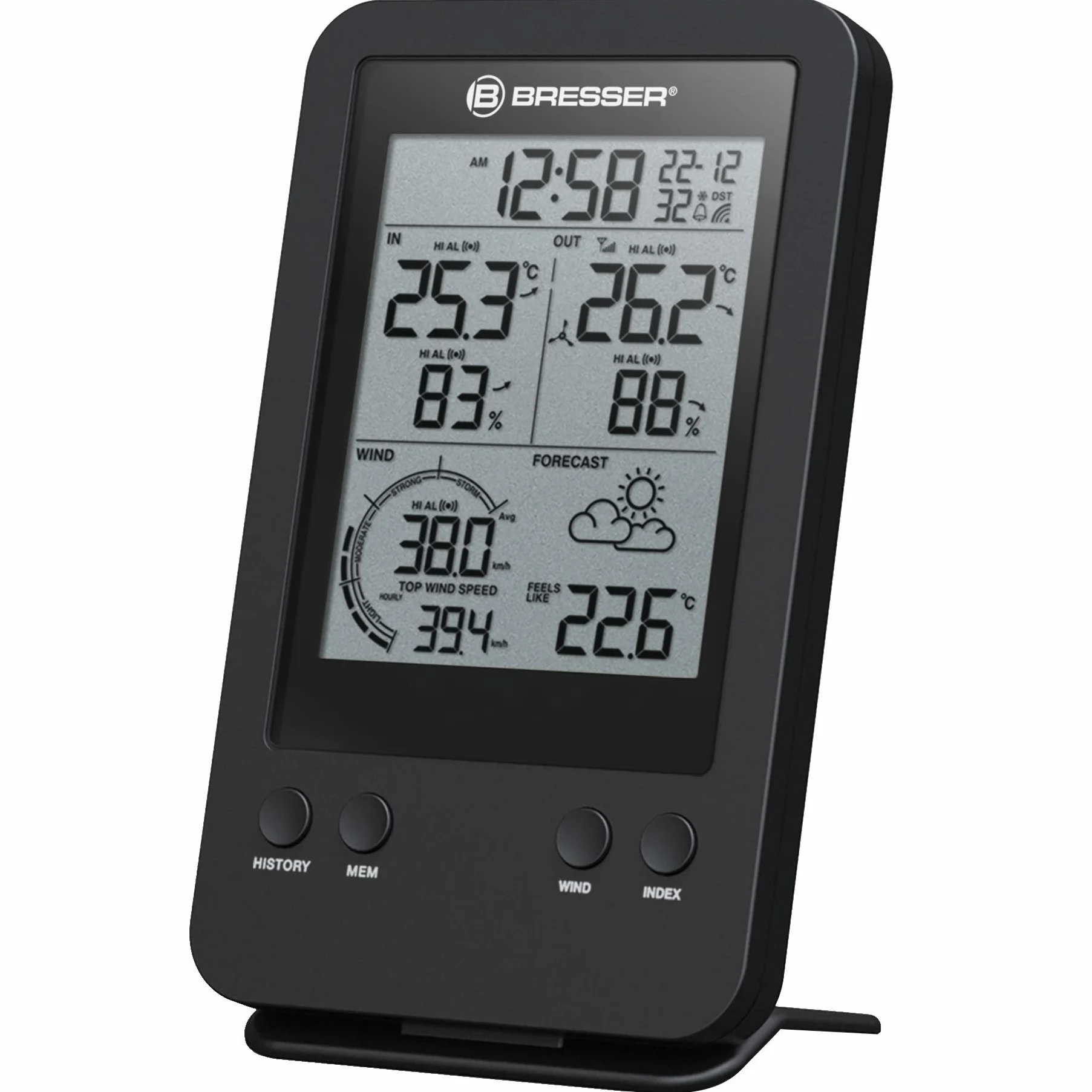 Bresser Anemometro Professionale 3 In 1 con Terminale Collegato Tramite Segnale Radio