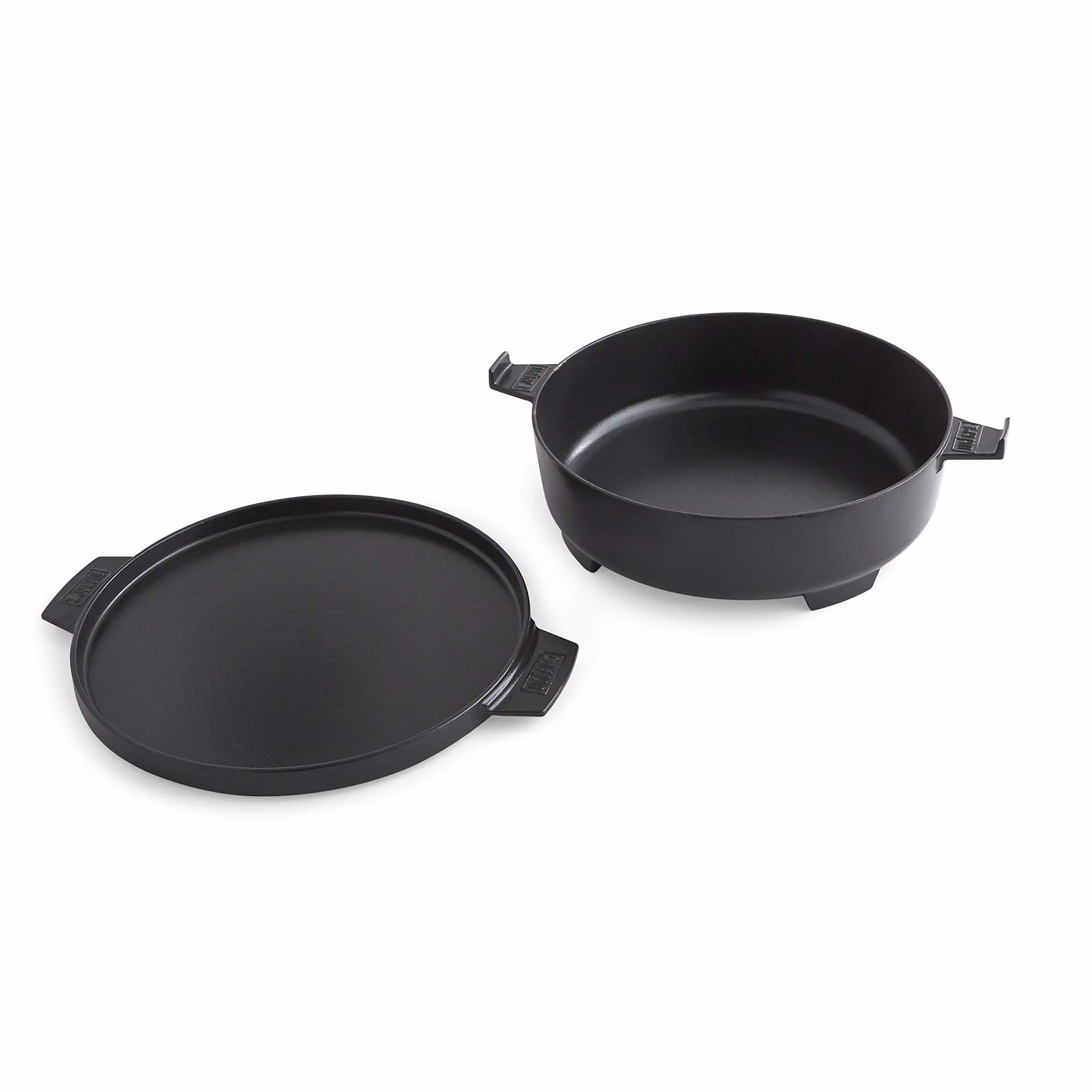 Weber Dutch Oven 2-in-1 per Sistema Gourmet BBQ/pentola in ghisa con Coperchio Utilizzabile Come Padella – Nero (8857)