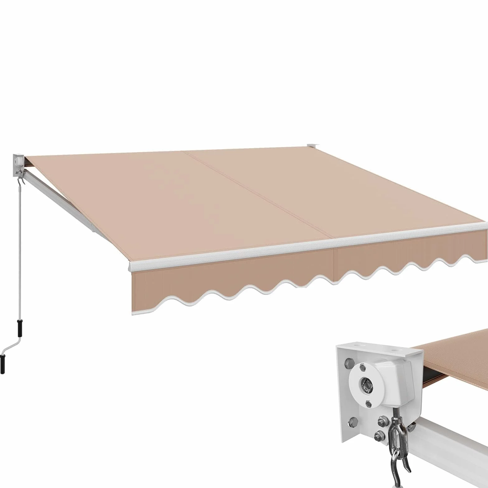 RELAX4LIFE Tenda da Sole Avvolgibile 295x250cm Base Parete/Soffitto Aluminio Beige