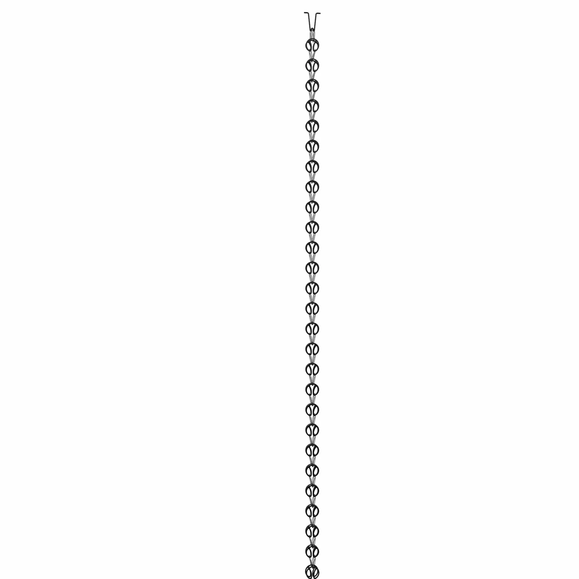 Rain Chains Direct Passante Moderno, Lunghezza 2,5 m, Alluminio, Verniciato a Polvere Nera, Ricambio Funzionale e Decorativo per pluviali grondaie