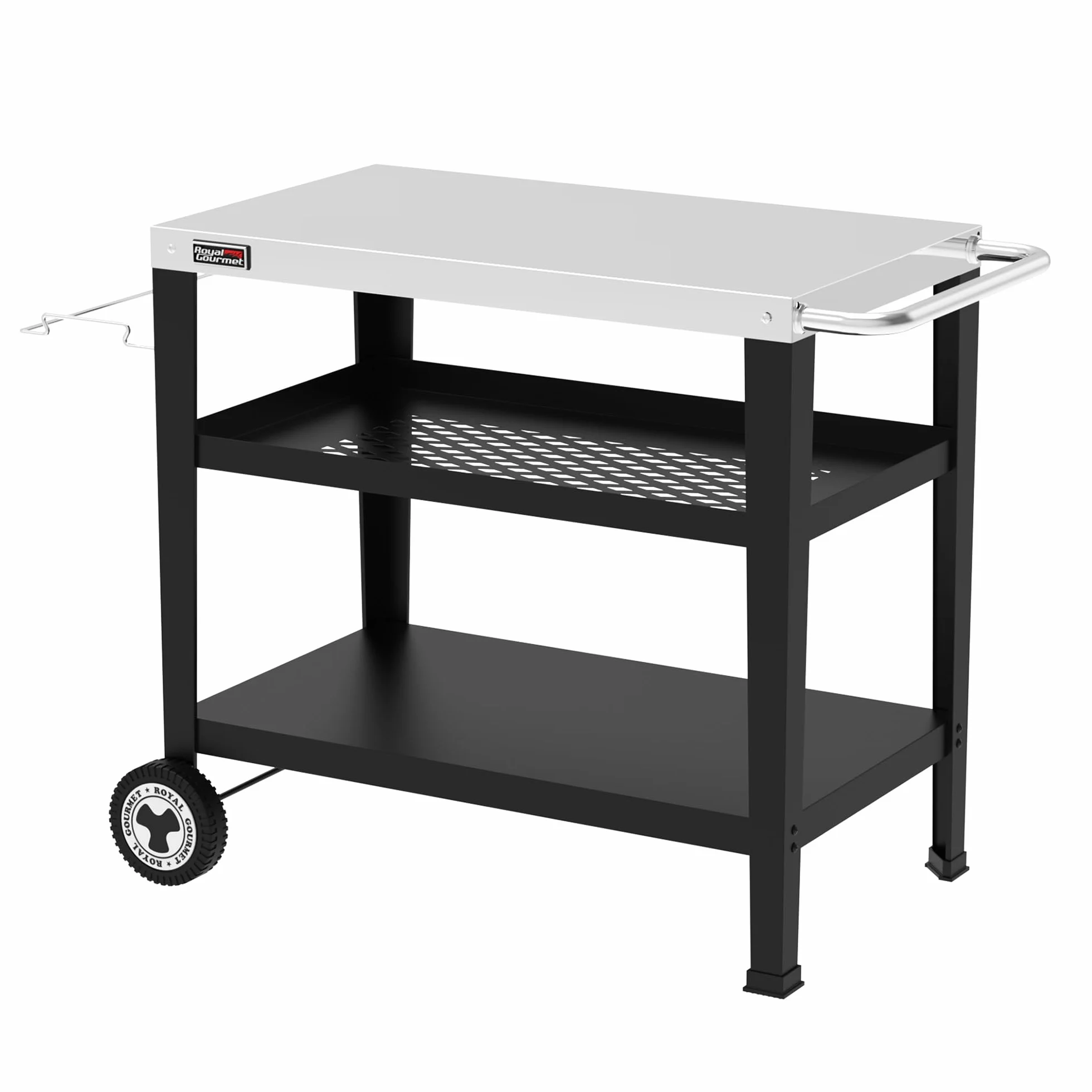 Royal Gourmet Carrello da portata a 3 piani in acciaio inox 85 x 50 cm argento