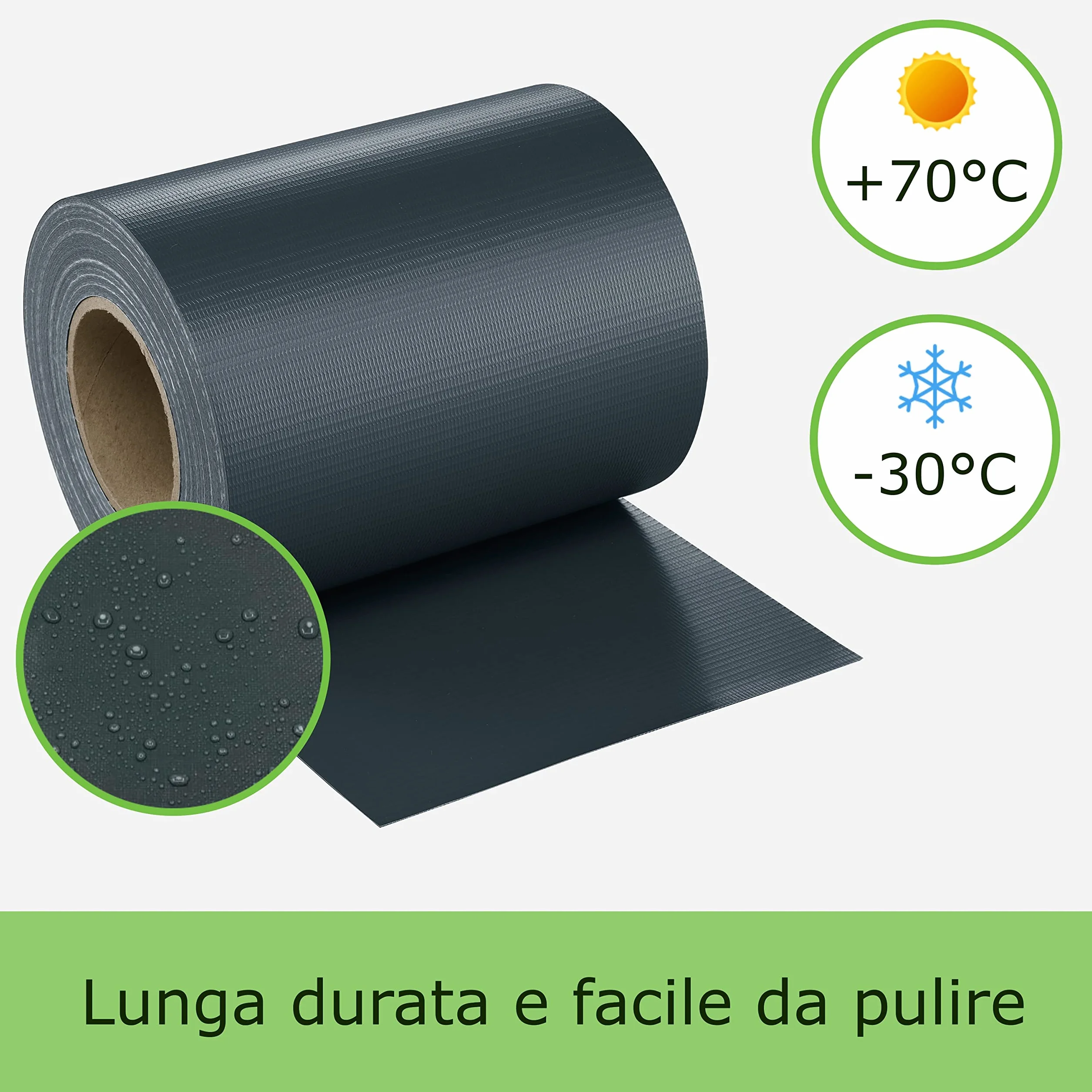 Workinghouse Schermo privacy in PVC per recinzione a doppio picchetto - schermo privacy da giardino con clip - 450g/m² - 50m x 19cm, schermo privacy per recinzione, pellicola per recinzione
