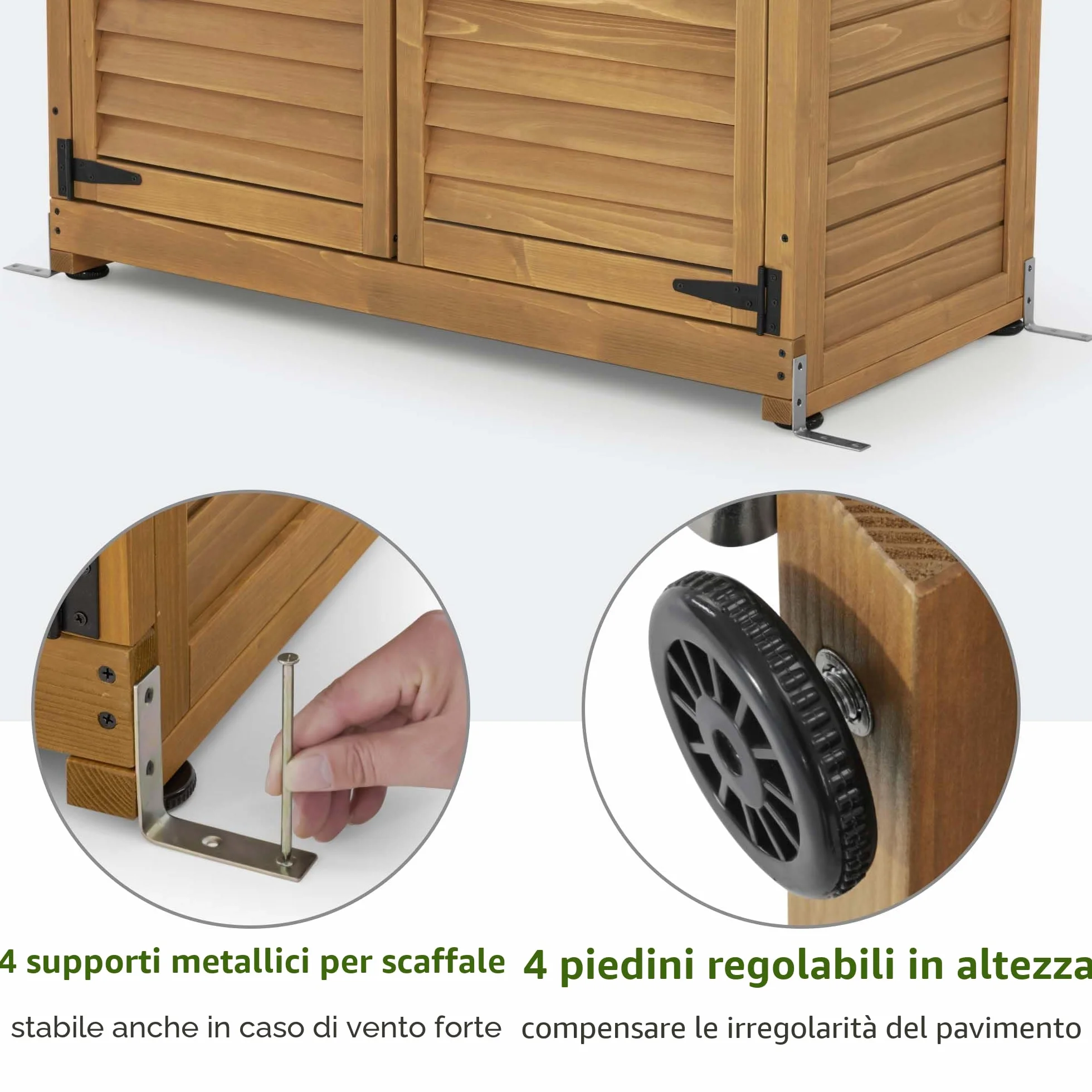 MCombo casetta da giardino in legno resistente alle intemperie 57x109x180 cm