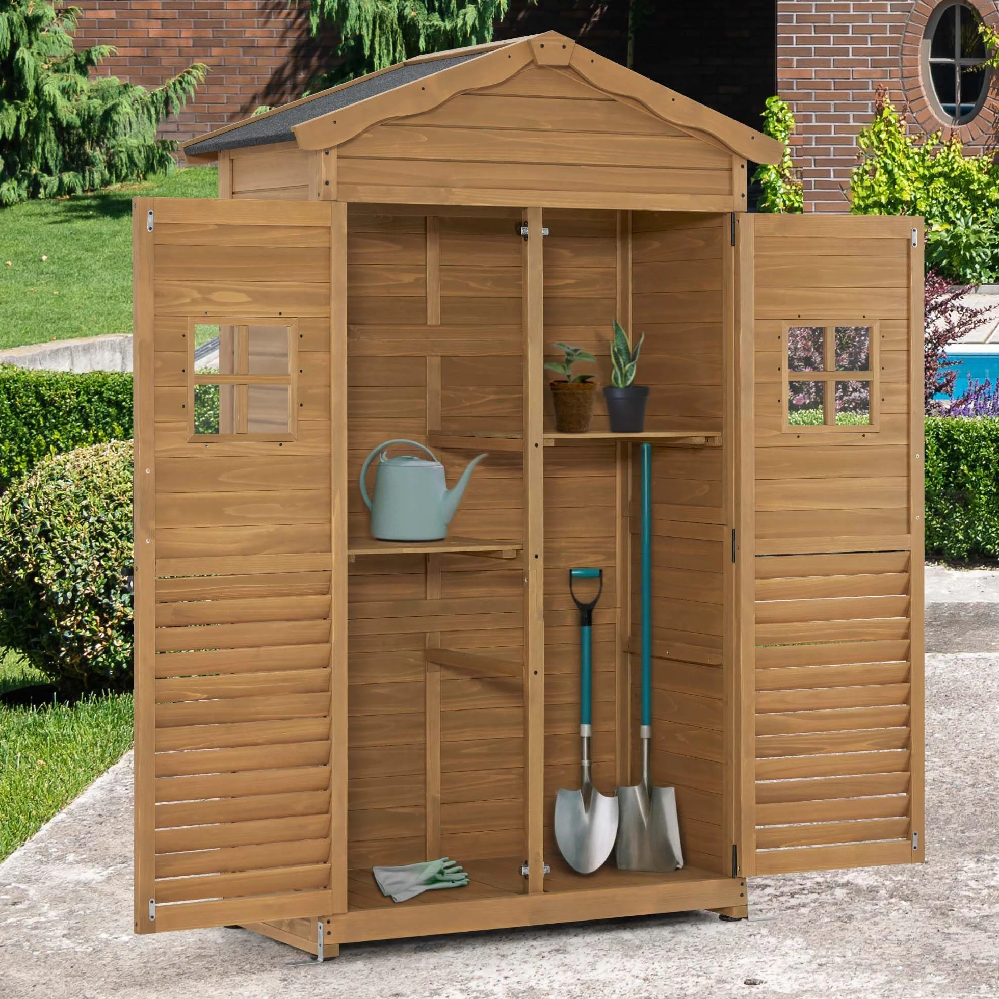 MCombo casetta da giardino in legno resistente alle intemperie 57x109x180 cm