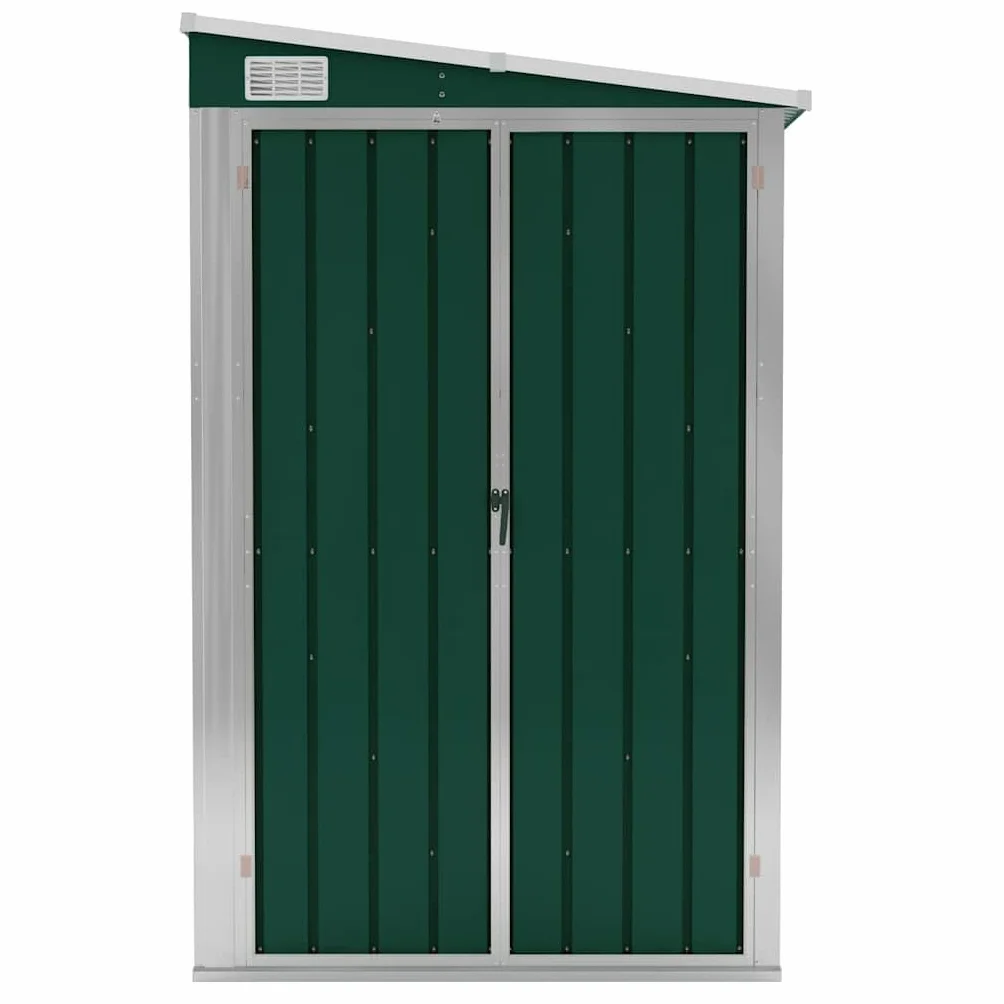 vidaXL Capanno Giardino a Parete Verde 118x382x178 cm Acciaio Zincato