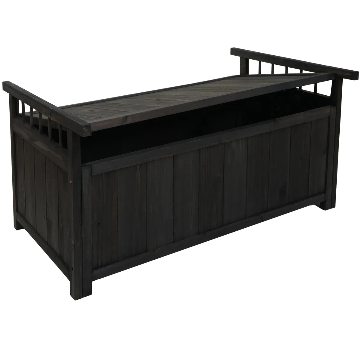 Mendler Cassapanca HWC-O13, contenitore per cuscini panca da giardino, legno di abete MVG 53x108x60cm - antracite