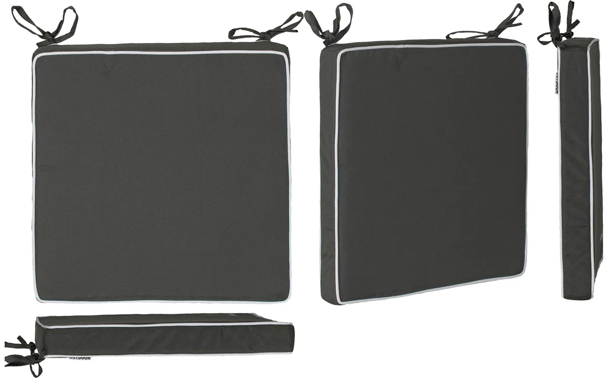 Brandsseller Set 4 Cuscini per Sedia 40x40x4 cm Idrorepellenti Antimacchia Antracite
