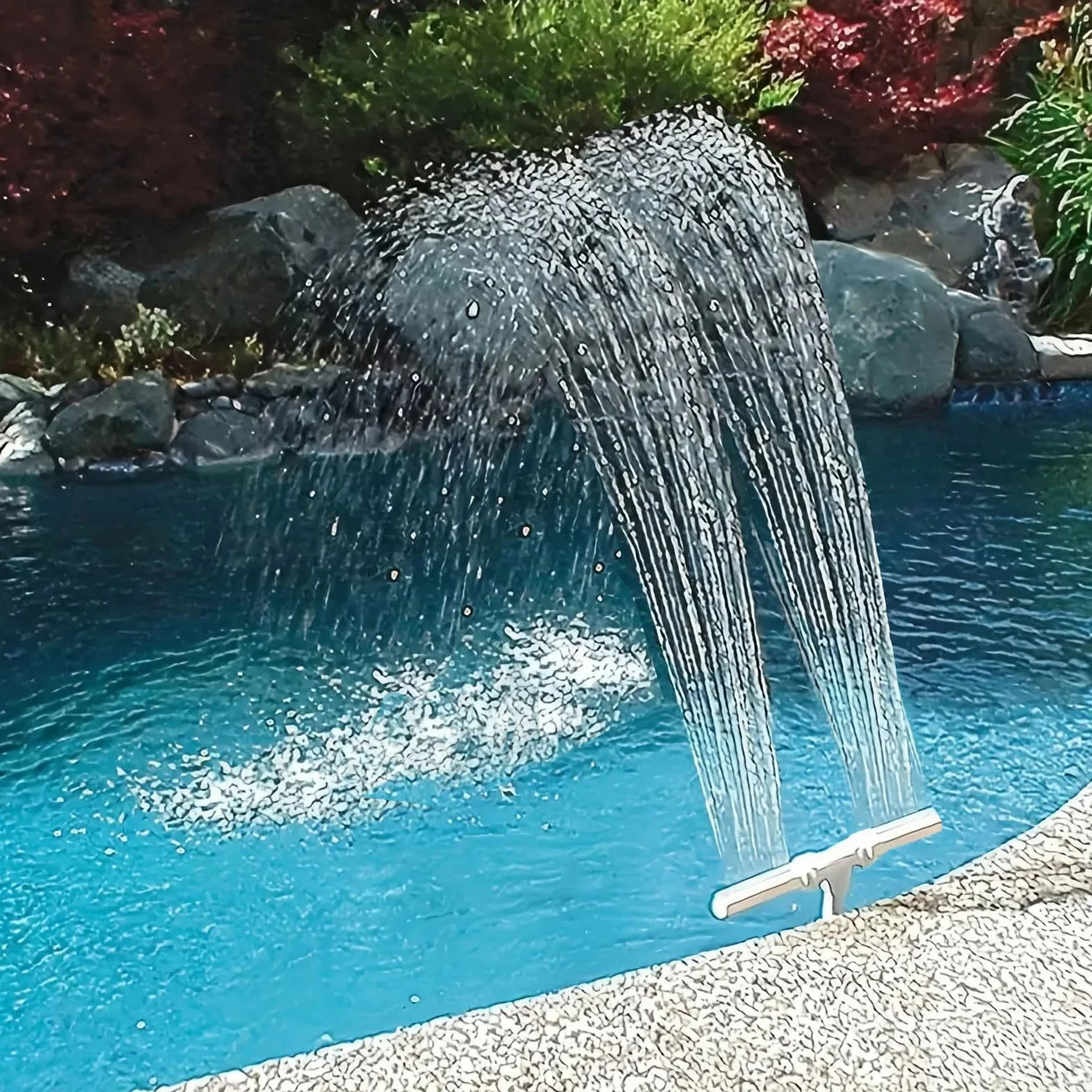 Fontana per Piscina, Fontana D'Acqua a Doppio Spruzzo, Piscina Cascata Fontana Spruzzatore, Fontane per Piscine a Cascata Spray,Fontana D'acqua a Doppio Spray,per Piscina Fuori per Terra e Sotterranea