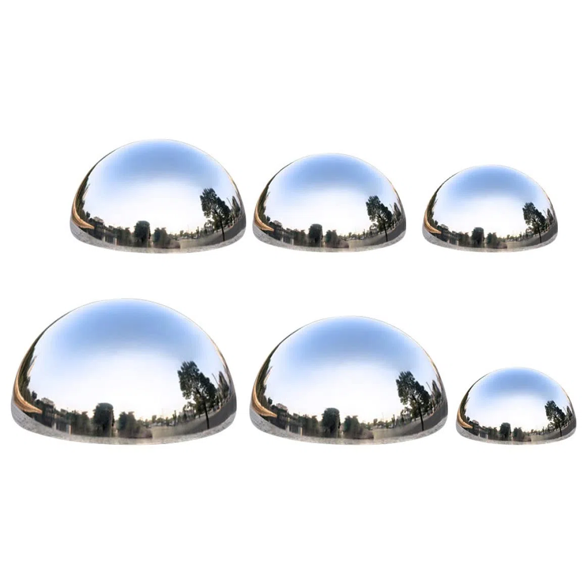 6 sztuk mezza sfera cava decorativa w ogrodzie z stali nierdzewnej lustrzana