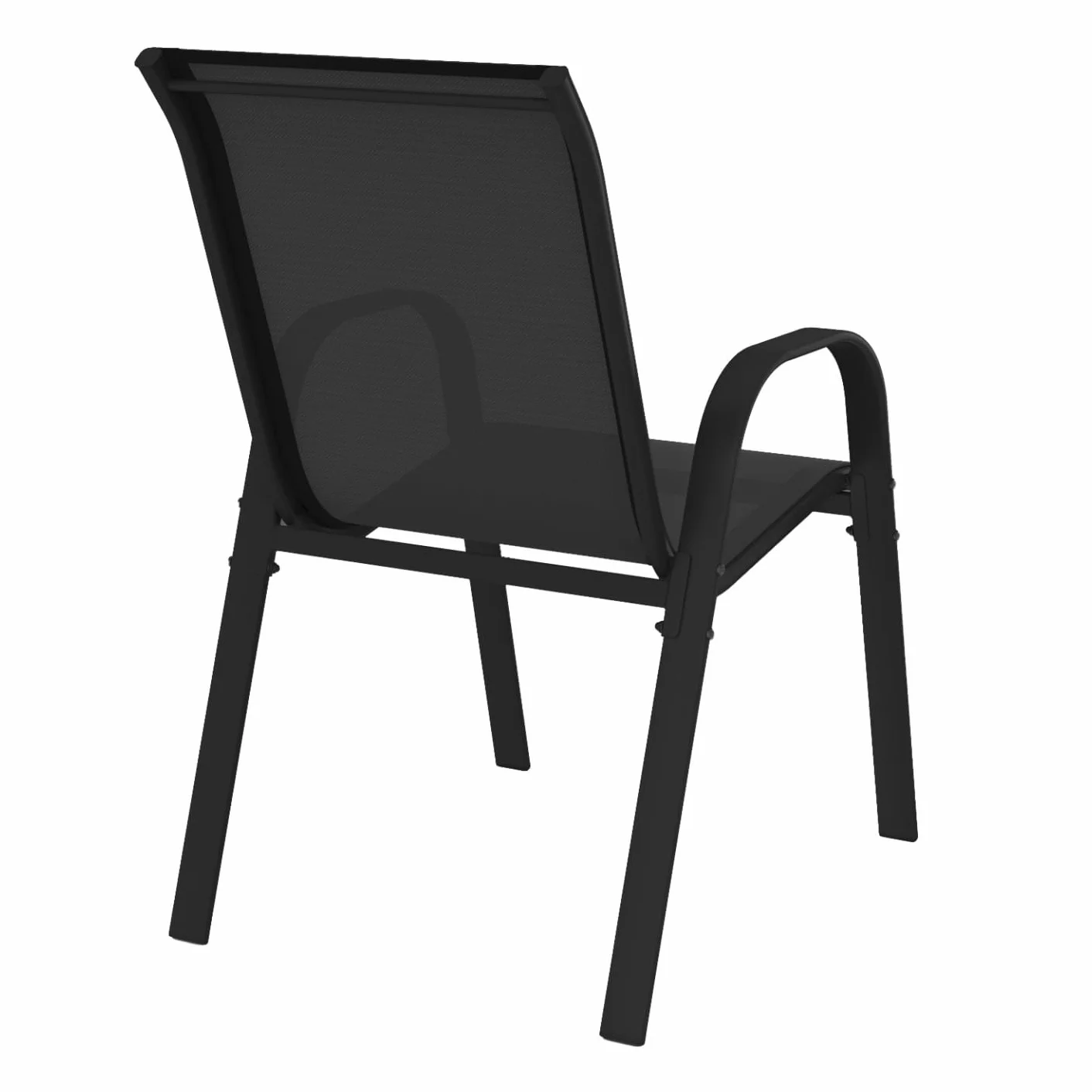 Set di 6 sedie impilabili LYMA in metallo e textilene nero