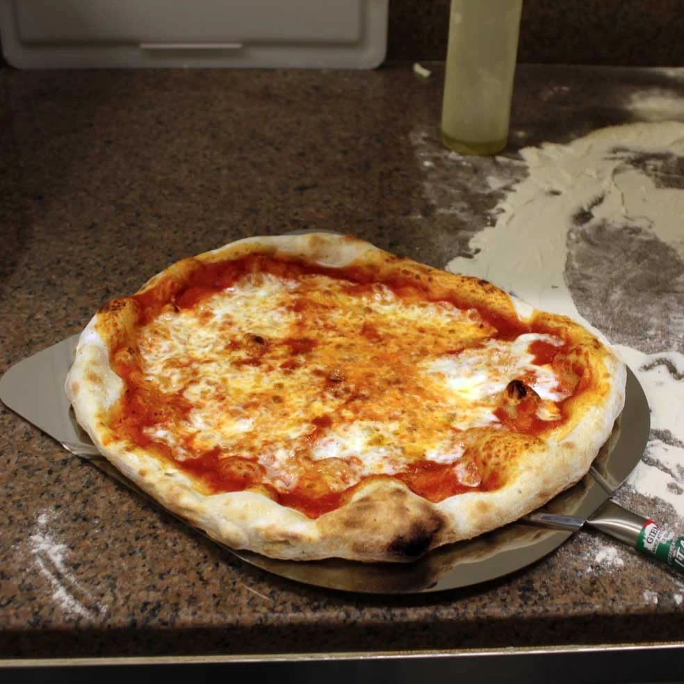 Giemme Set Completo Pale da Pizza Acciaio 33 cm Forno 100-110 cm Pala Rettangolare 33×38 cm Palino Tondo Ø22 cm Manico 112 cm