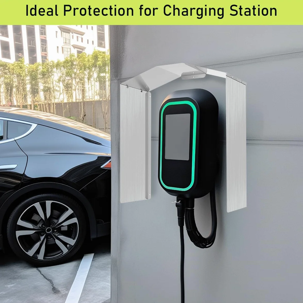 JAOGAUS Wallbox Protezione, Wallbox per Auto Elettriche per Stazione di Ricarica per Auto Elettriche, Protezione dalla Pioggia, Protezione UV, Protezione Solare