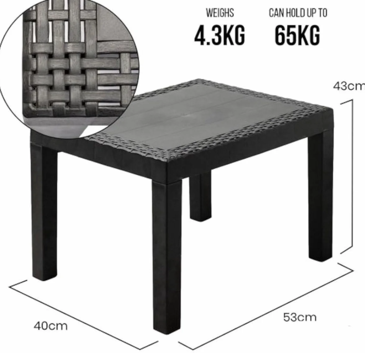 MAURY'S Salotto da Giardino Akita 3pz Antracite Cuscini