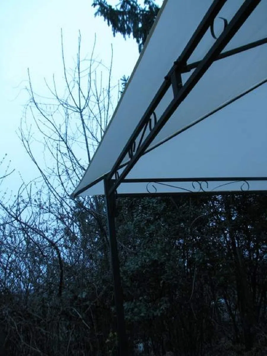 Telo di Copertura per Gazebo Ricambio 3x3m Ecrù con Airvent Aggancio Spigoli
