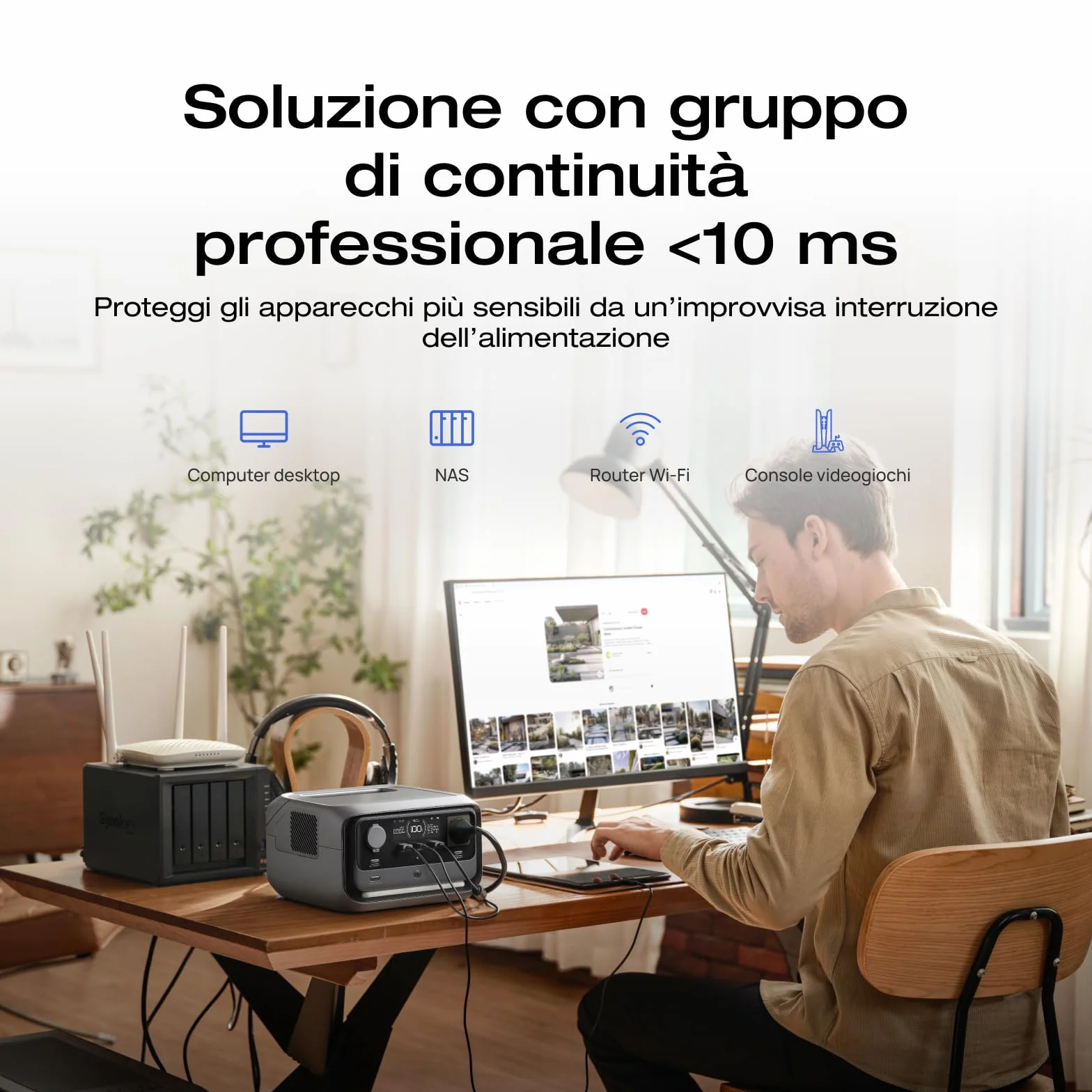 EcoFlow RIVER 3 Plus Centrale elettrica portatile 286Wh-858Wh 1200W UPS <10 ms Ricondizionato