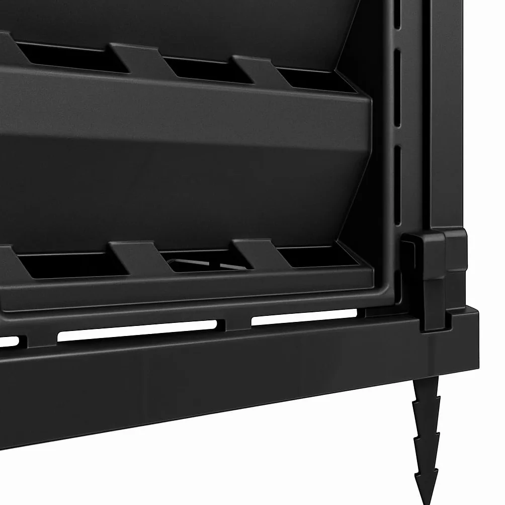 Composter Garden 360L - Contenitore per compost con base - Composter termico in plastica nero - Compost - Compositore termico da giardino