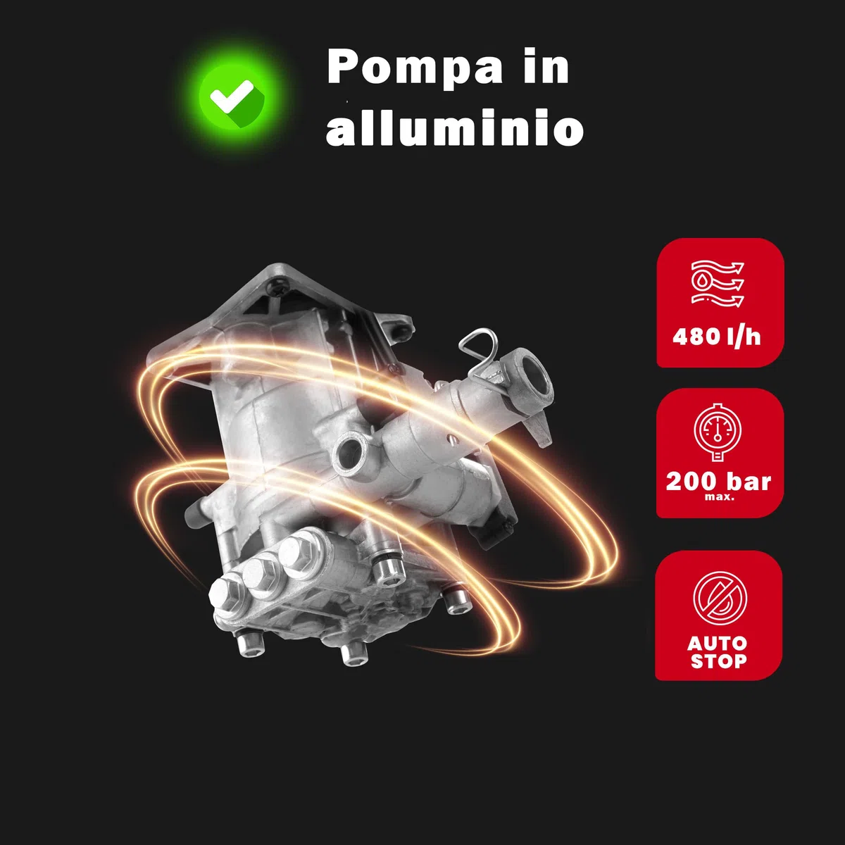 LEHMANN Jukon Idropulitrice Alta Pressione 1600 W 200 bar 480 l/h 5 m