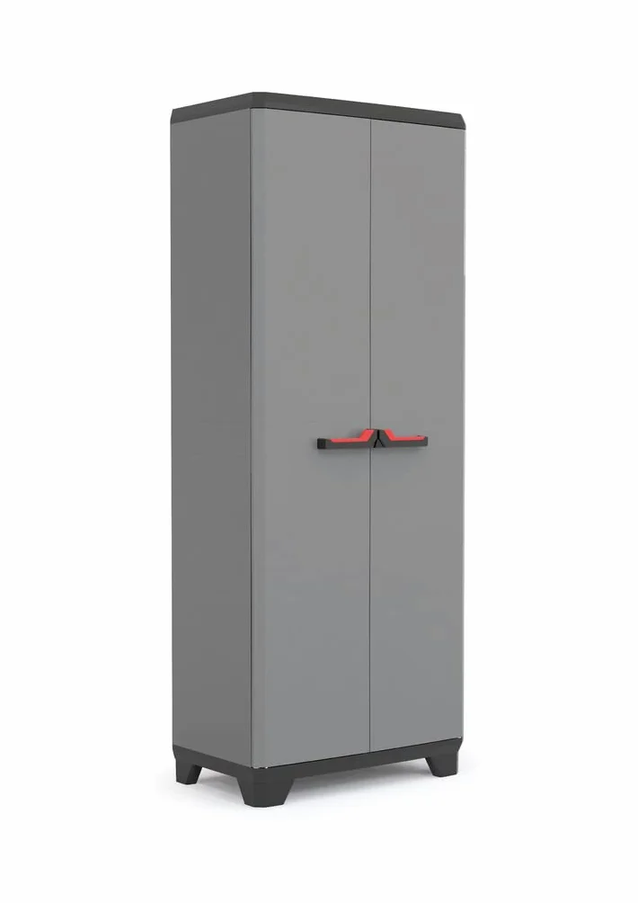 Keter Armadio Portascope Stilo, 68 x 39 x 173 cm, 3 Ripiani Regolabili, Grigio Scuro/Nero
