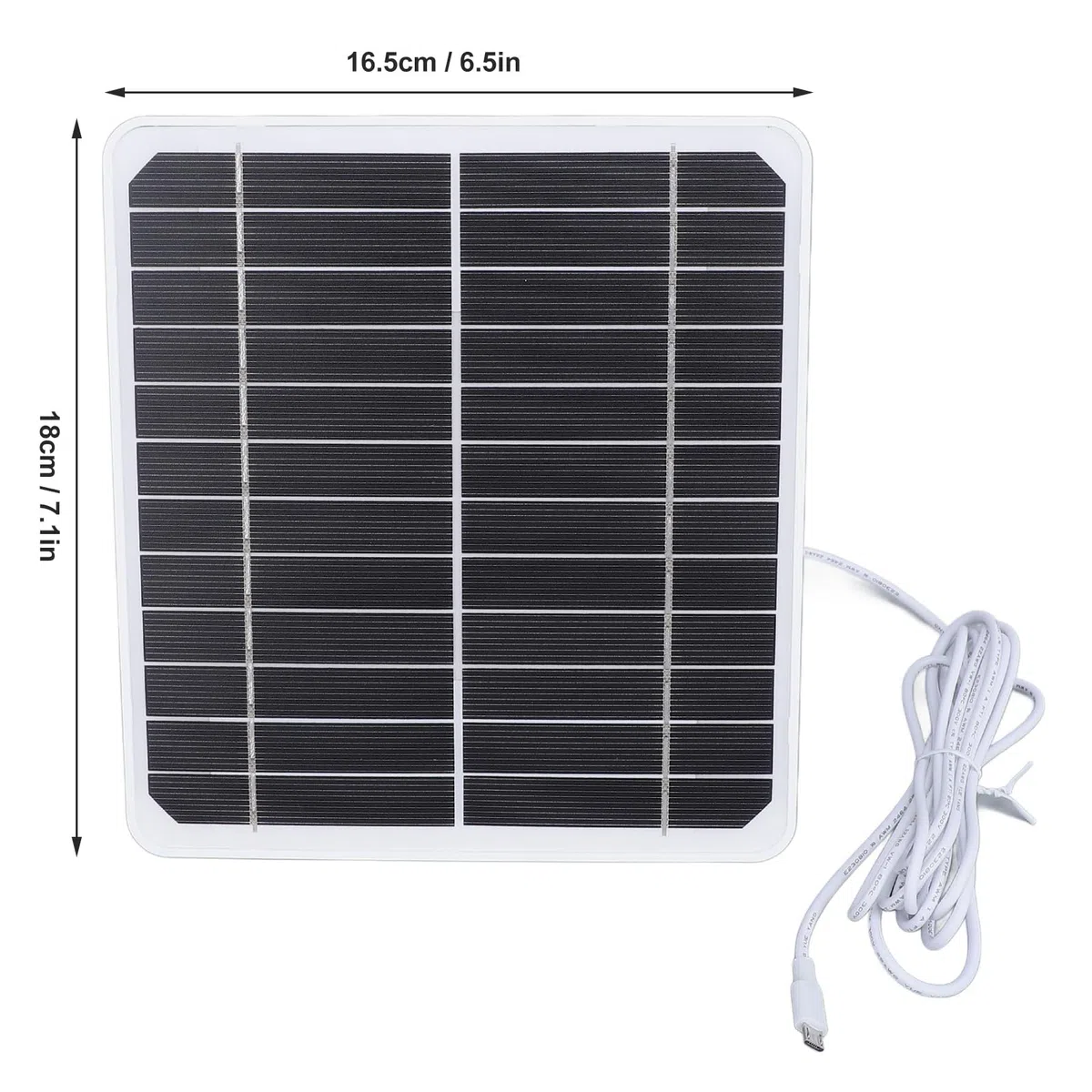 Pannello Solare 20W 5V IP68 Esterno per Telecamere di Sicurezza con Cavo 3m Staffa Regolabile
