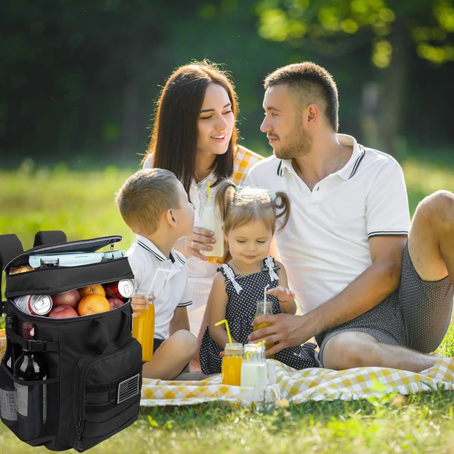 Borsa termica da picnic 43 l, borsa frigo grande per campeggio e spiaggia