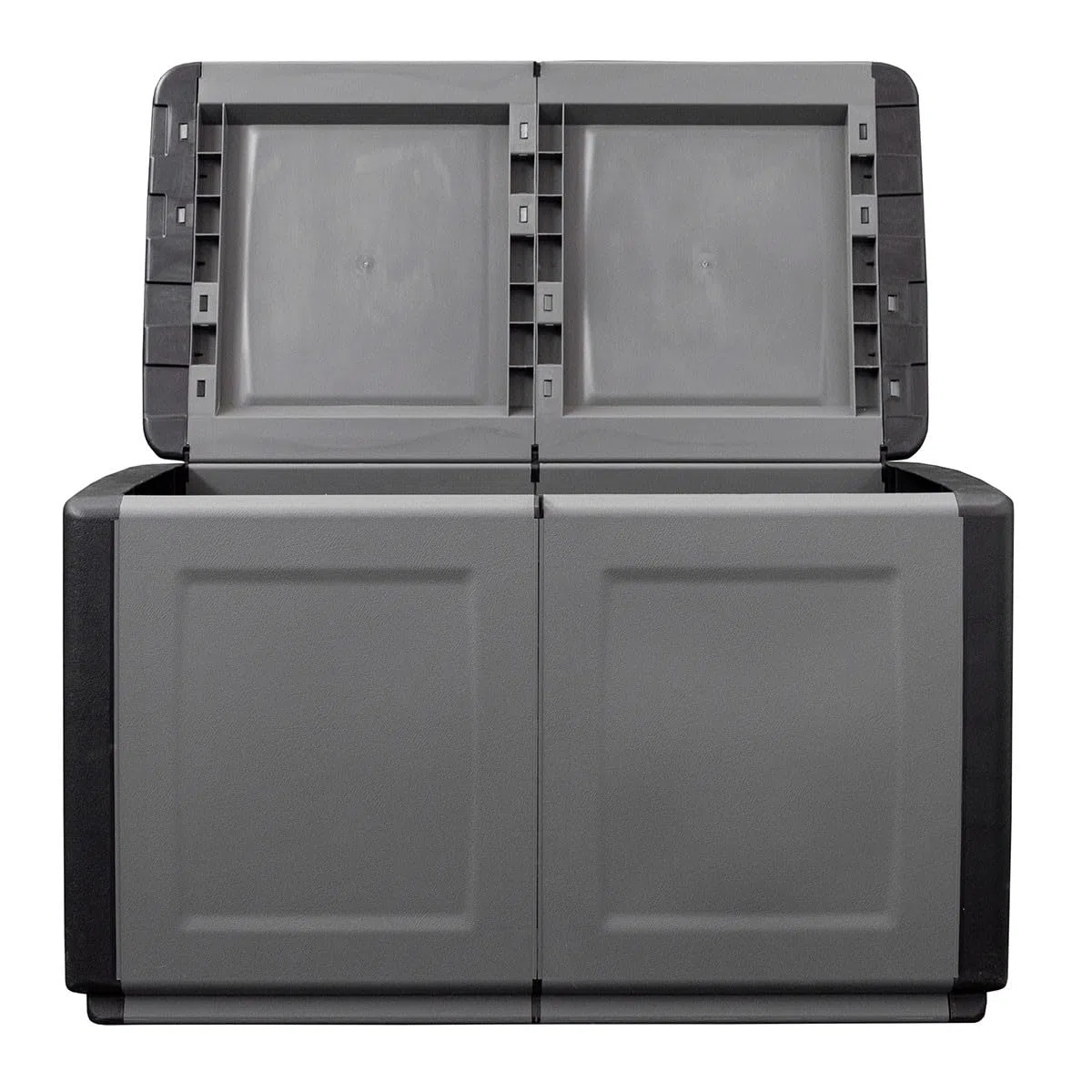INTEC - Scatola di Stoccaggio 230L Scatola da Giardino Grigio/Nero 96 x 53 x A57cm Maniglie di Trasporto in Polipropilene