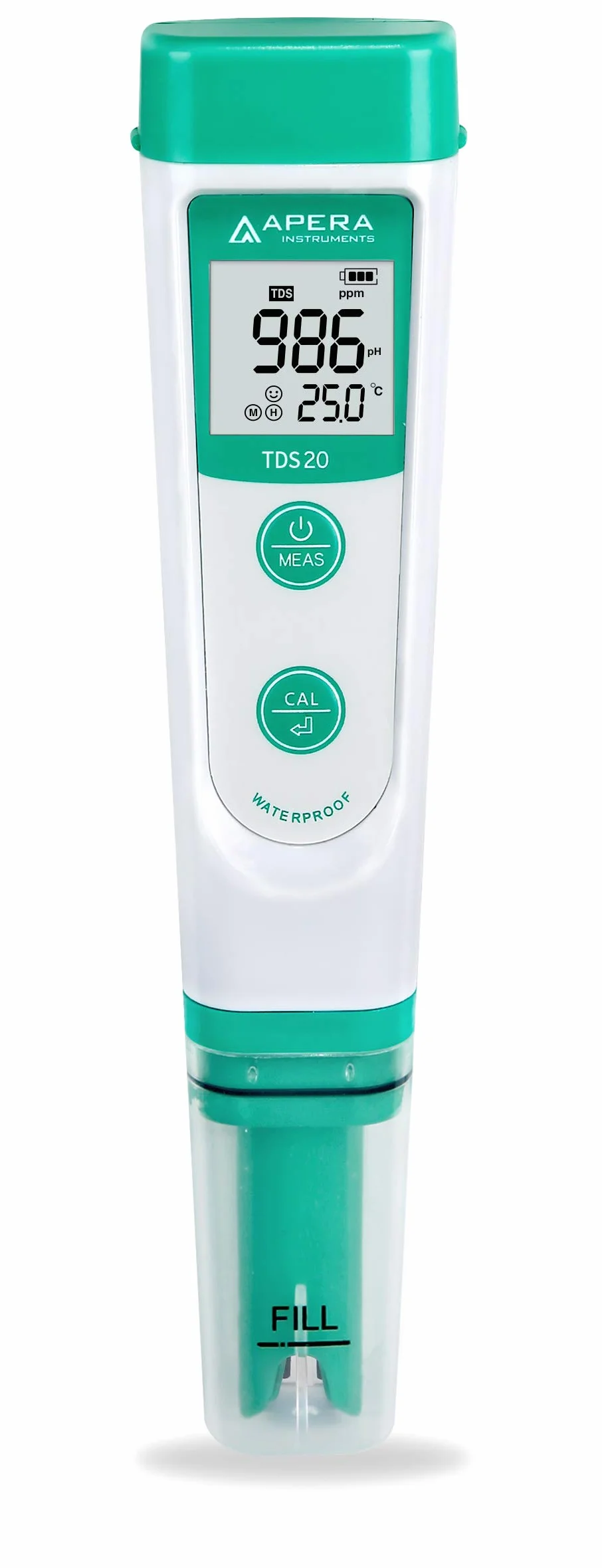 Apera Instruments TDS20 Misuratore TDS Digitale, Impermeabile con Display Temperatura, ATC, Precisione 1% ±0.5°C